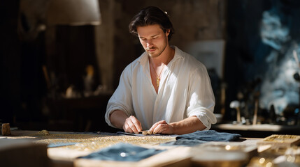 Jeweler Polishing a Ring with Natural Light in Workshop