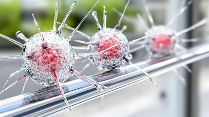 Glassy Orbs Representing Cancer Cells with Fractured Appearance