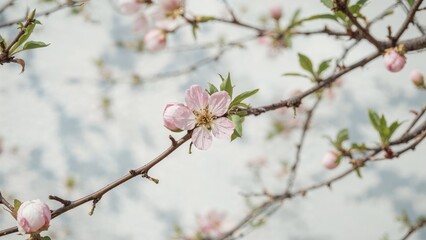 Obraz premium Fruit flowers emerging behind glass windows