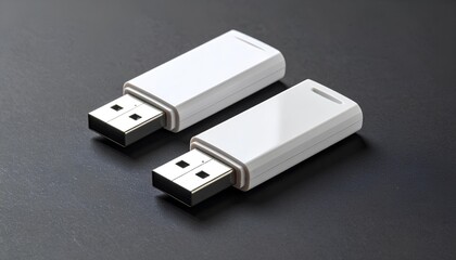 Two Flash Drives On Dark Surface