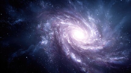 Spiral Galaxy in Deep Space: Cosmic Nebula with Brilliant Stars