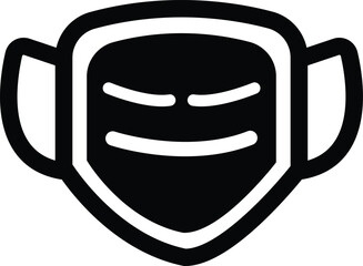 Protective Mask Icon Mouth Guard, surgical protective mask silhouette vector illustration