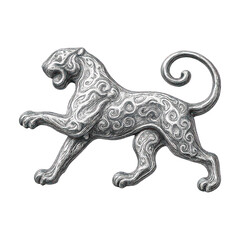 Fototapeta premium PNG Elegant silver decorative tiger