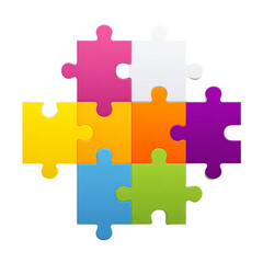 Fototapeta premium Colorful puzzle pieces fit together perfectly