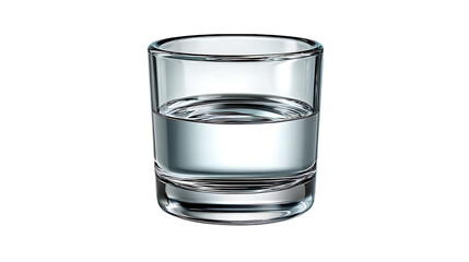 Clear glass filled with water isolated on transparent background