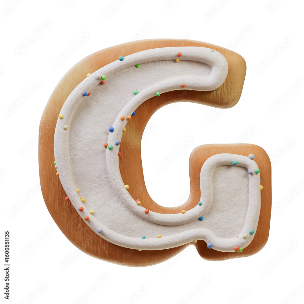 Fototapete 3d font.biscuit donut font concept. isometric alphabet. numbers and letters. 3d rendering isolated o