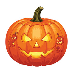 halloween pumpkin on a white background