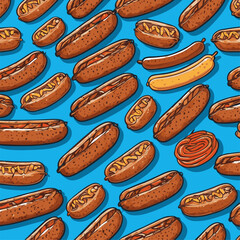 Fototapeta premium grilled sausage illustration for graphic design needs