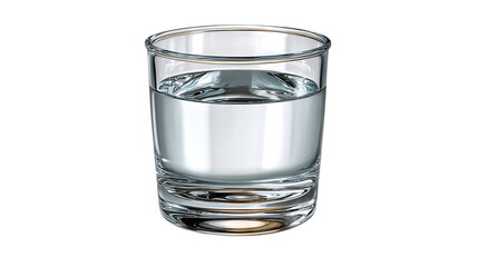 Clear glass filled with water isolated on transparent background