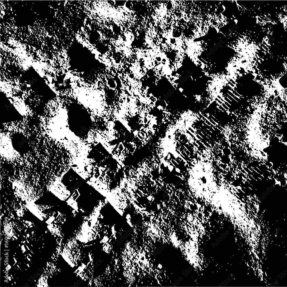 Leinwandbilder Abstract black and white texture featuring geometric shapes and organic patterns creating a complex design