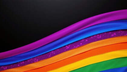 a luxury lgbt pride background with matte black and golden rainbow stripes, in midnight blue with rainbow shimmer, crafted for high end pride event branding.