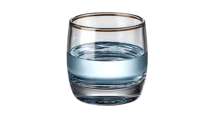 Clear glass filled with water isolated on transparent background