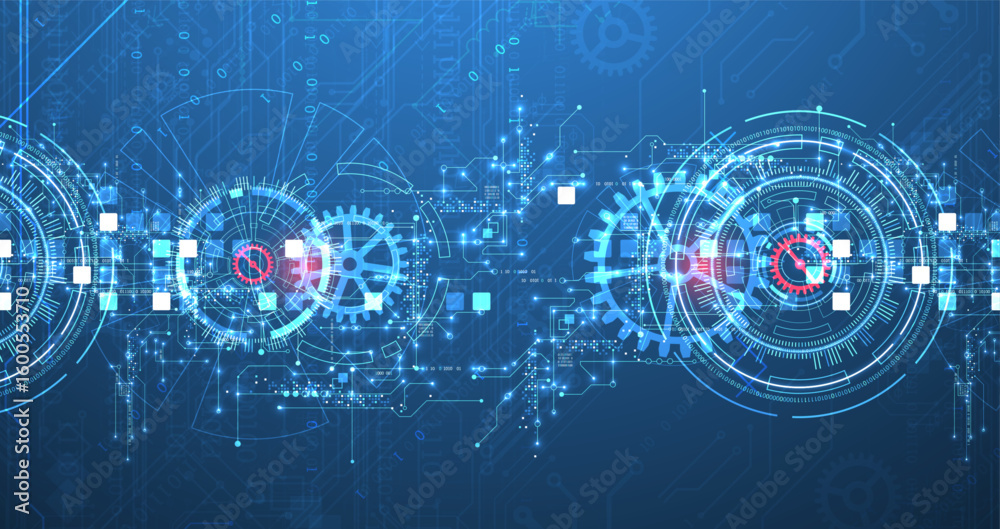 Poster abstract background. scientific and technological concept with the use of technical elements formed 