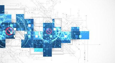 Fototapeta premium Abstract background. Scientific and technological concept. Square art. Vector