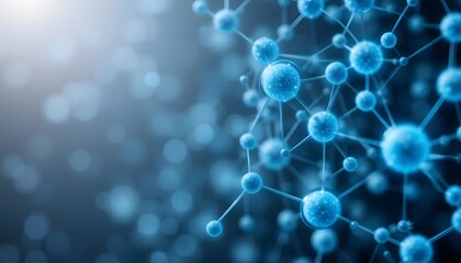 Stunning blue molecular structure visualization perfect for science and technology presentations