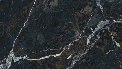 Dark Gray Marble Texture with Natural Stone and Light Crystal Veins
