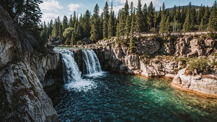 Picturesque Flowing Falls