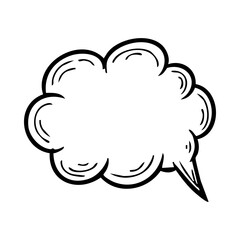 Hand drawn cartoon speech bubble vector illustration cloud shaped thought bubble drawing for comics and graphic design use