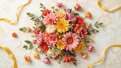 Seasonal hot deals banner showcasing flower compositions in an anime flat lay format