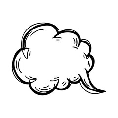 Hand drawn speech bubble vector illustration for comics and graphic design projects with space for text and quote