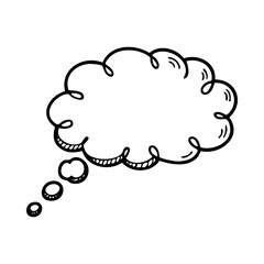 Hand drawn thought bubble vector illustration for message, speech, quote, and communication design element use