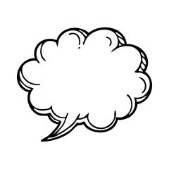 Hand drawn speech bubble vector drawing illustration, comic cloud talk, thought balloon graphic design element free image