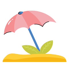 Beach Umbrella  vector sticker EPS 10 file