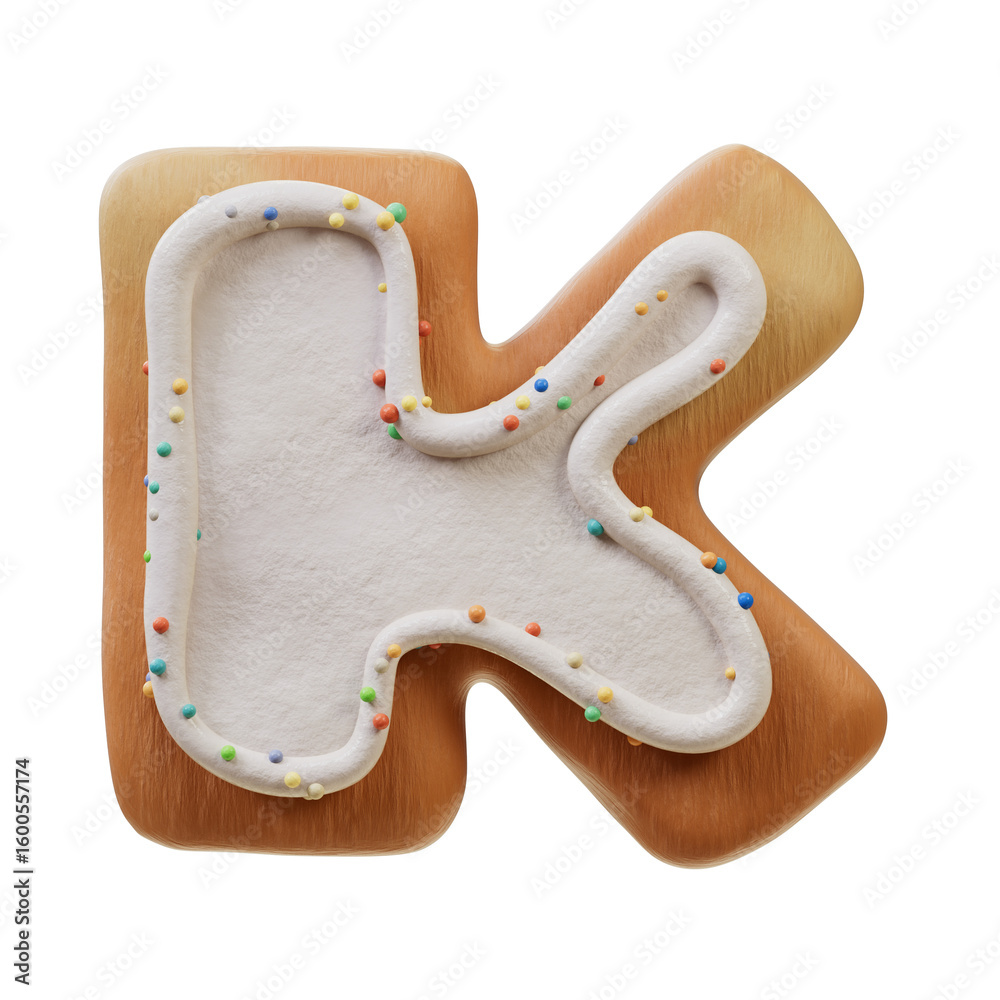 Fototapete 3d font.biscuit donut font concept. isometric alphabet. numbers and letters. 3d rendering isolated o