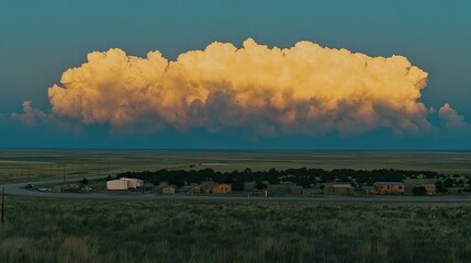 Vast cloud over a flat landscape