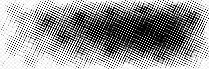 Dotted gradient vector illustration, white and black halftone background, horizontal seamless dotted lines, monochrome dots texture backdrop, retro effect. modern