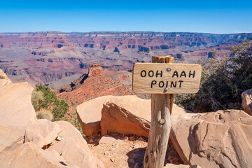 Grand Canyon Ooh Aah Point Sign South Kaibab Trail View