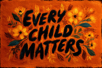 Every Child Matters. National Day of Truth and Reconciliation. Orange T-shirt Day