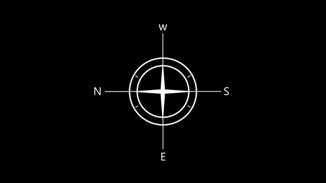Compass icon animated.direction illustration video animation green.gps road navigation silhouette map logo.travel icon.search route compass geocaching pin destination location outline point address.