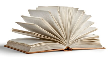 Open book with pages fanned out.