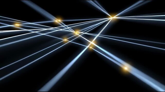 Exploration of abstract light patterns with dynamic lines in a dark background environment