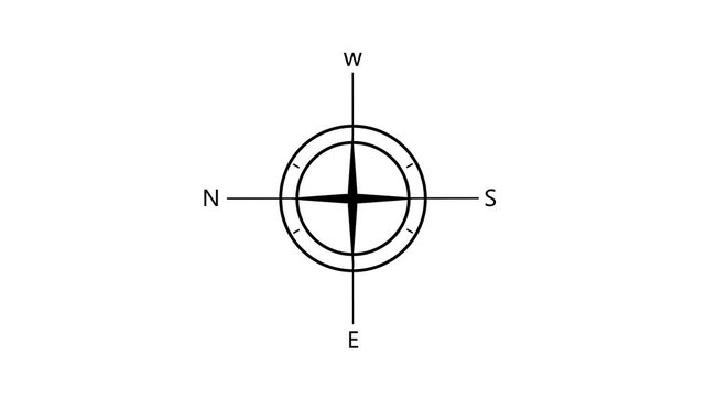 Compass icon animated.direction illustration video animation green.gps road navigation silhouette map logo.travel icon.search route compass geocaching pin destination location outline point address.