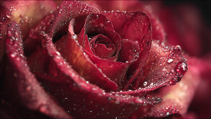 Rose mit Wassertropfen