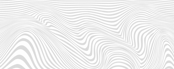 Fototapeta premium Blue and beige diagonal wavy lines seamless pattern. Simple vector abstract liquid stripes background. Funky groovy texture with diagonal waves, fluid shapes, flow. Stylish repeated decorative design