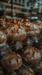 Fresh Artisanal Sourdough and Traditional Bakery Display Photography