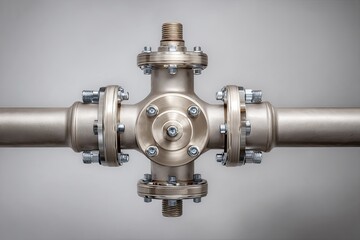 Metal pipe fitting, cross-shaped