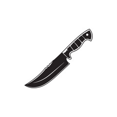 Black Tactical Survival Knife Vector Illustration
