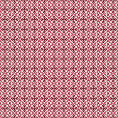 Classic and elegant geometric graphic patterns, floral patterns, dark pink and light pink, simple vintage tones, look clean and suitable for interior decoration or textiles that require a cla