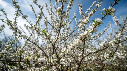 Blooming of wild apple trees in spring