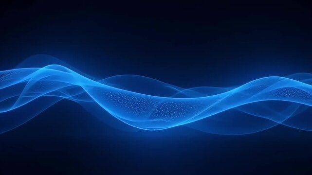 Abstract blue wave background animation loop for technology presentation and graphic design projects