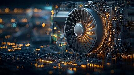Innovative technology showcase industrial setting close-up image high-tech environment futuristic concept