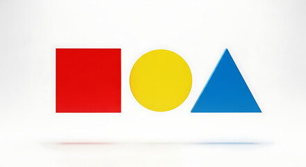 Bright and Geometric: An eye-catching composition of colorful square, circle, and triangle shapes,