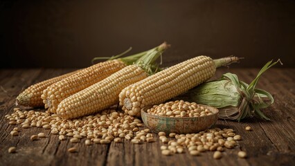 Various species displayed on a wooden surface
