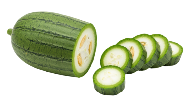 Isolated Fresh Winter Melon Cut