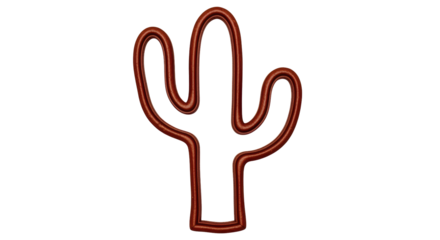 Isolated Simple Outline of a Cactus