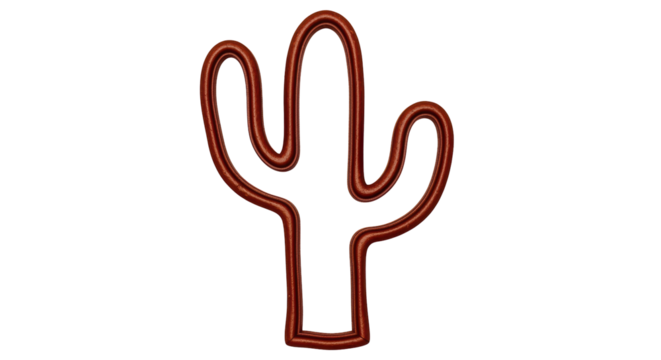Isolated Simple Outline of a Cactus